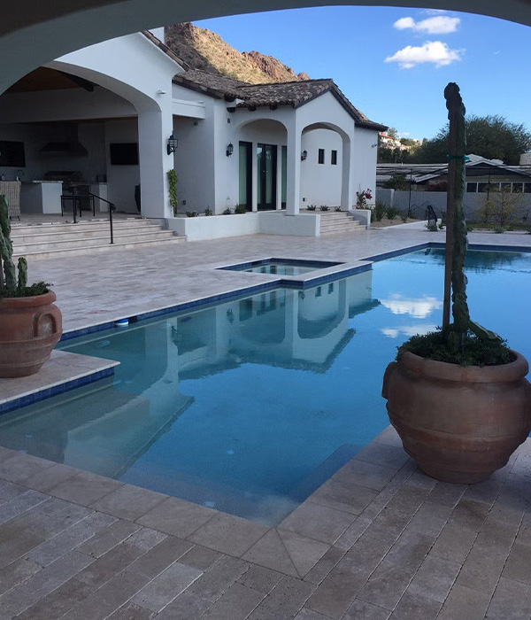 new patio next to pool