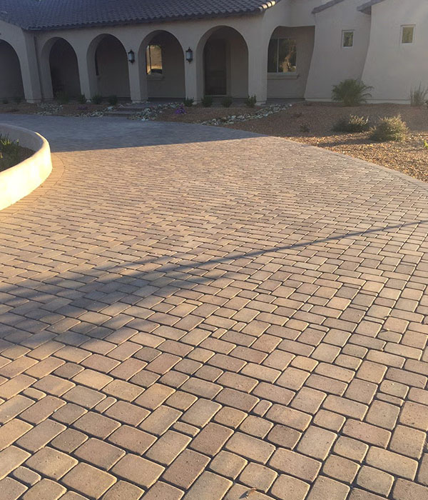 new patio in front of house